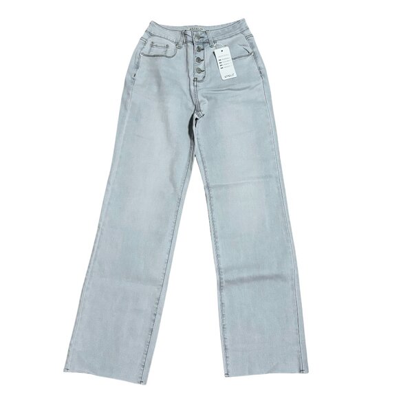 ETTELO Denim - ETTELO Light Blue High Rise Straight Leg Jeans (04)